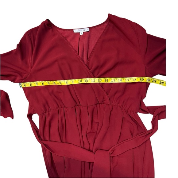 BALTIC BORN Burgundy Lydia Tie Waist Maxi Dress Flowy Romantic Size XL - Picture 11 of 13